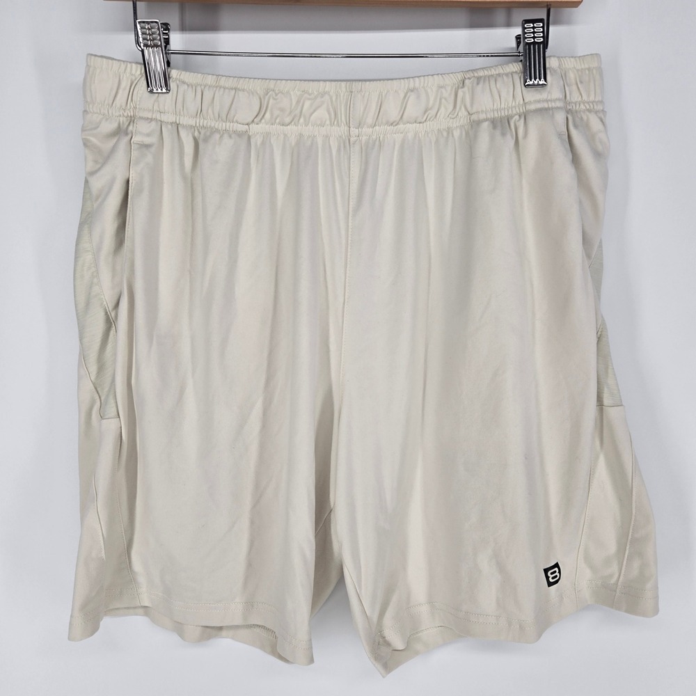 Layer 8 Shorts Mens L Beige Qwick-Dry Athletic Gym Training Performance Workout